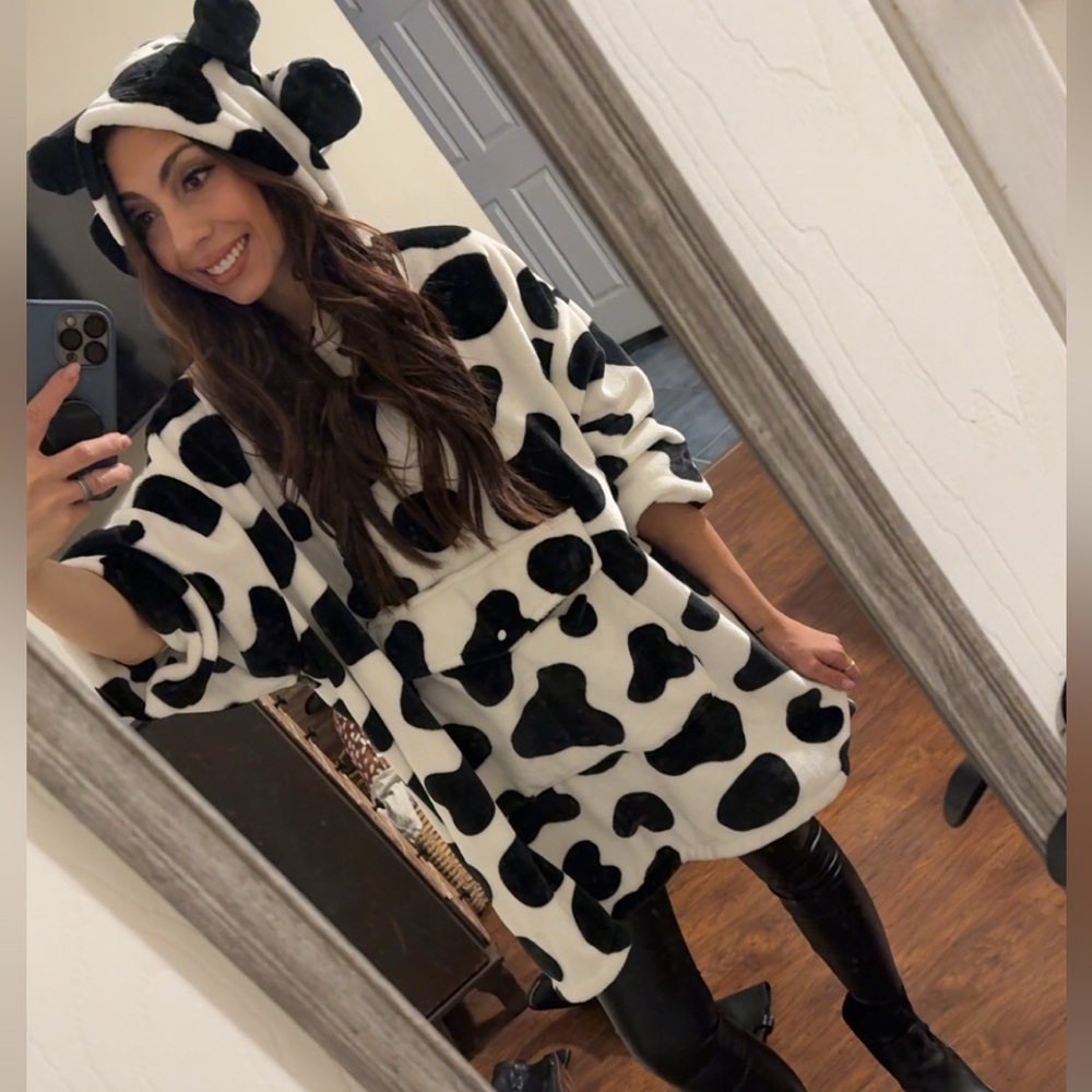 Cow Print Oversized Sweater
